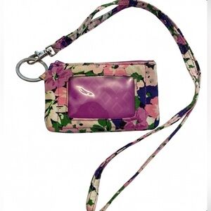 NWOT Vera Bradley Zip ID & Lanyard
in Cotton In Flower Garden Purple